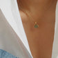 Green stone pendant chain necklace