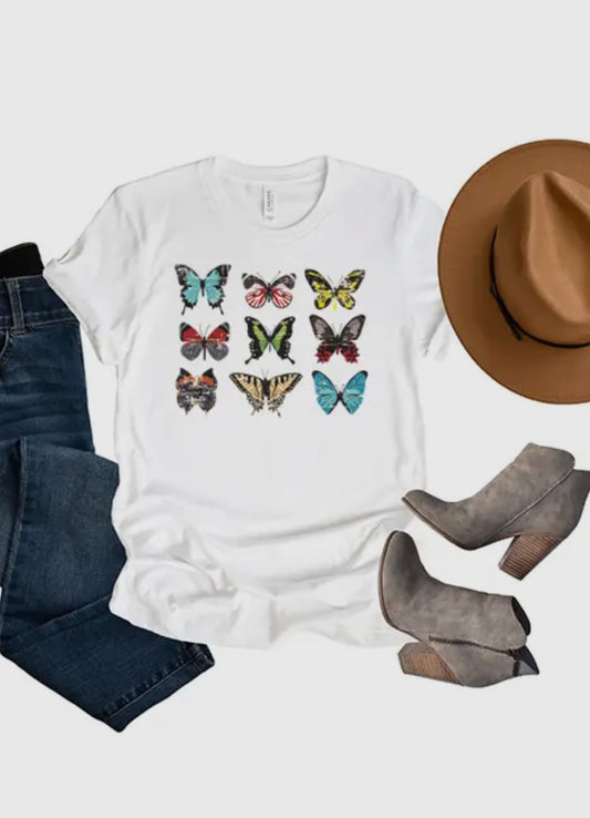 Butterfly crew neck tee