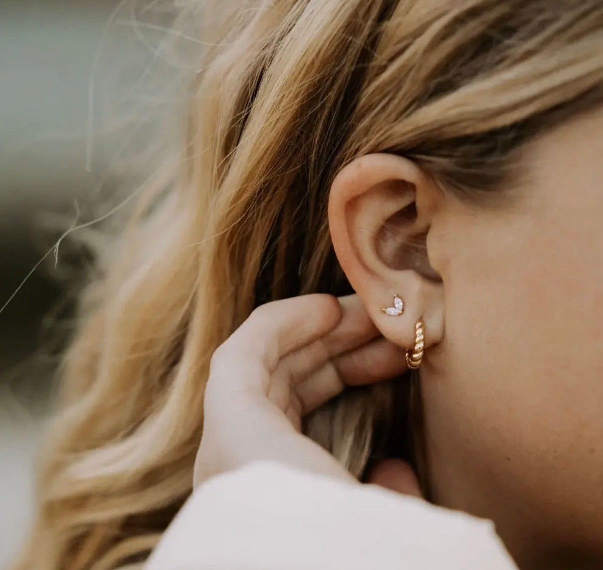 Dainty diamond studs