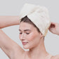 Hair towel turban, ivory