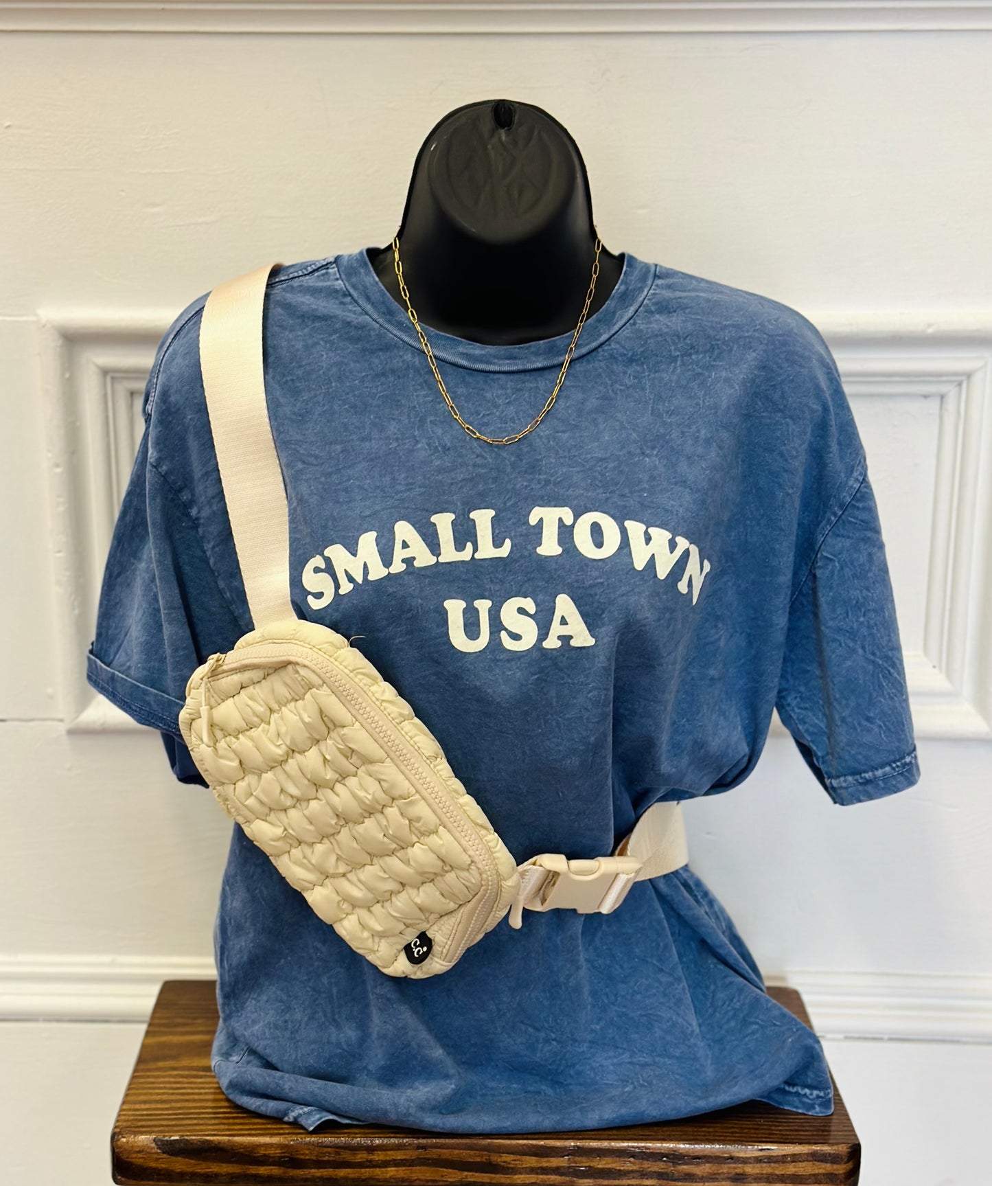 Mineral washed tee, small town USA