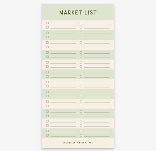 Striped market list notepad