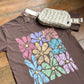 Boho abstract flowers tee