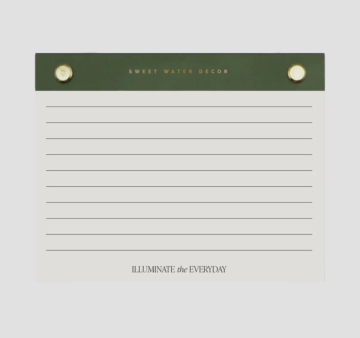 Green gold rivet notepad