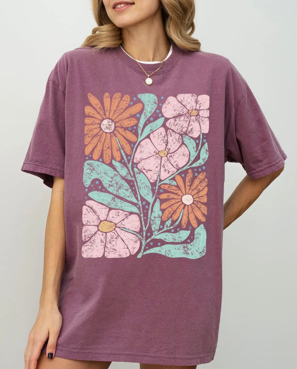 Boho abstract flower tee