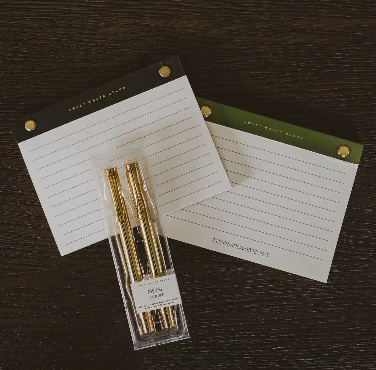 Gold metal pen set