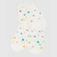 White flower print socks