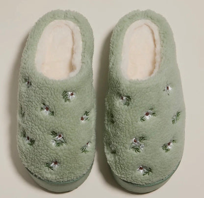 Embroidered floral slippers (various)