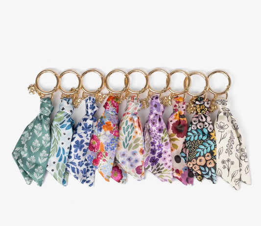 Floral satin keychain (various)