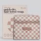 Extra Large Quick-Dry Hair Towel Wrap-Terracotta Checker