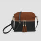 Corduroy dual zip crossbody bag (various)