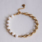 Vintage chain link pearls necklace, bracelet