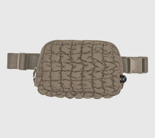 Quilted puffer fanny pack belt bag (various colors)