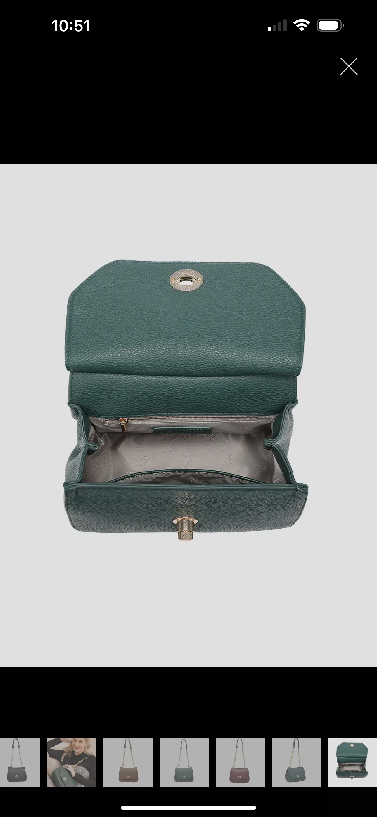 Twist lock crossbody bag w/ chain link strap (various)