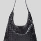 Woven faux leather tote bag