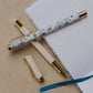 Floral metal pen set