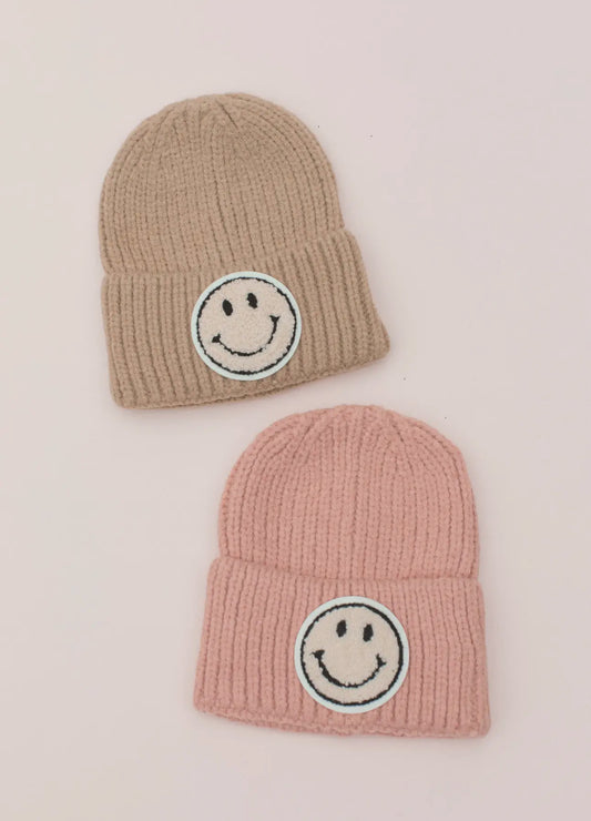 Children's smiley beanie