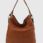 Faux leather slouch tote bag