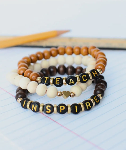 Teach love inspire bracelet set