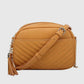 Double zippered weave crossbody bag