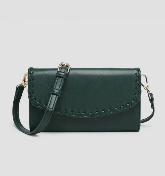 Whipstitch crossbody wallet (various)