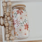 Glass cup with bamboo lid (various patterns)