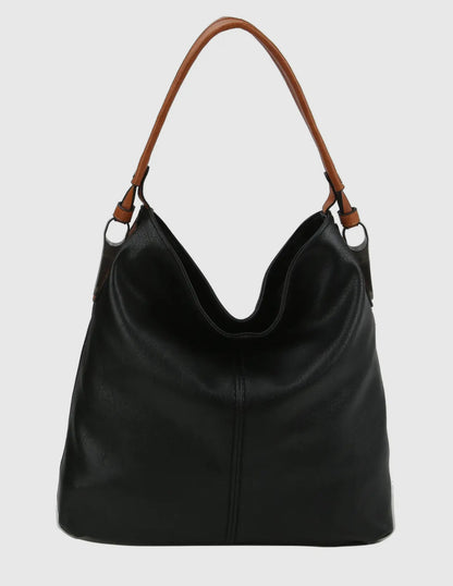 Faux leather slouch tote bag