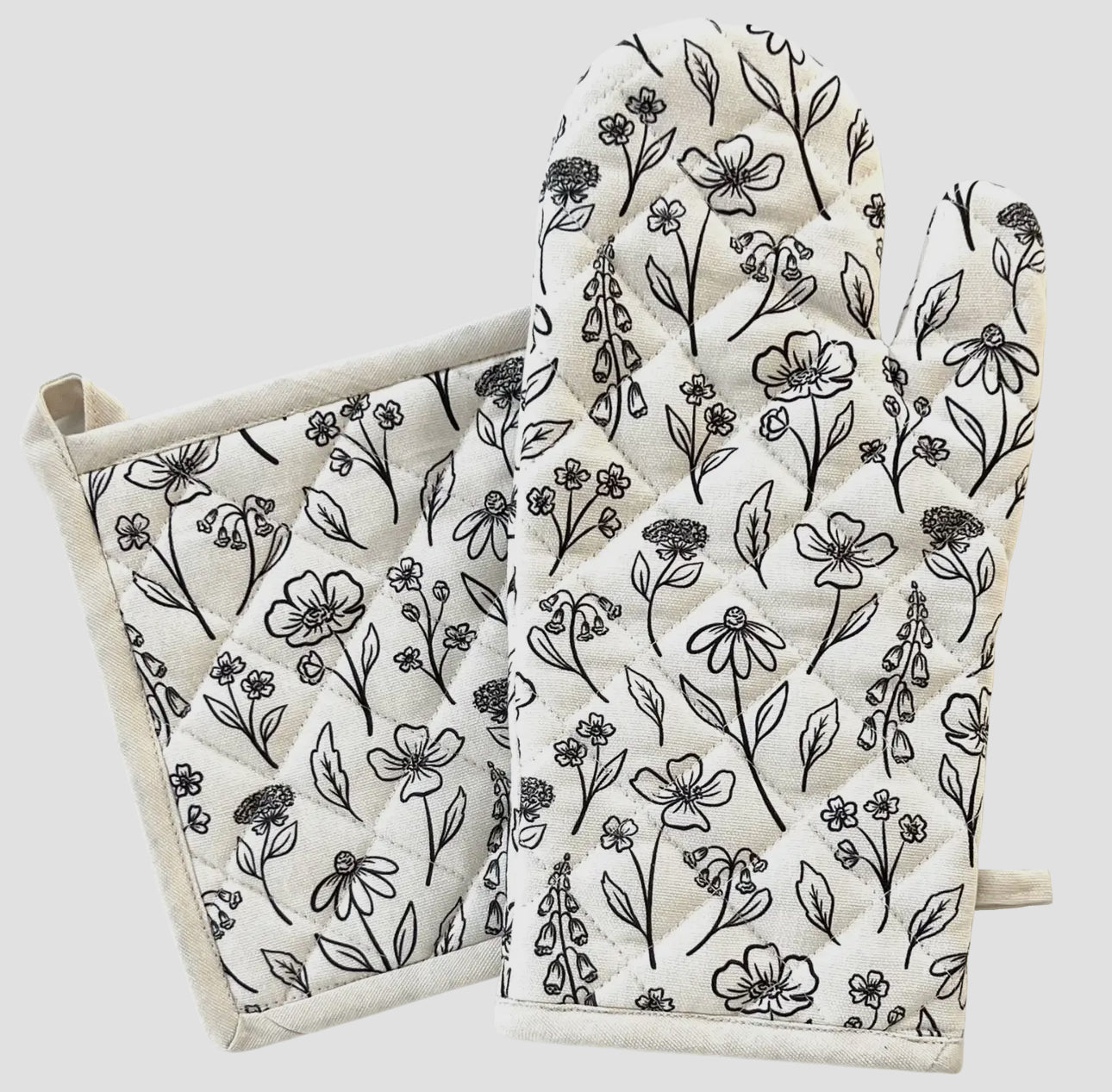 Oven mitt + pot holder set (various)