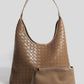 Woven faux leather tote bag