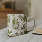 Floral stoneware coffee mug (various)