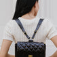 Quilted backpack handbag purse