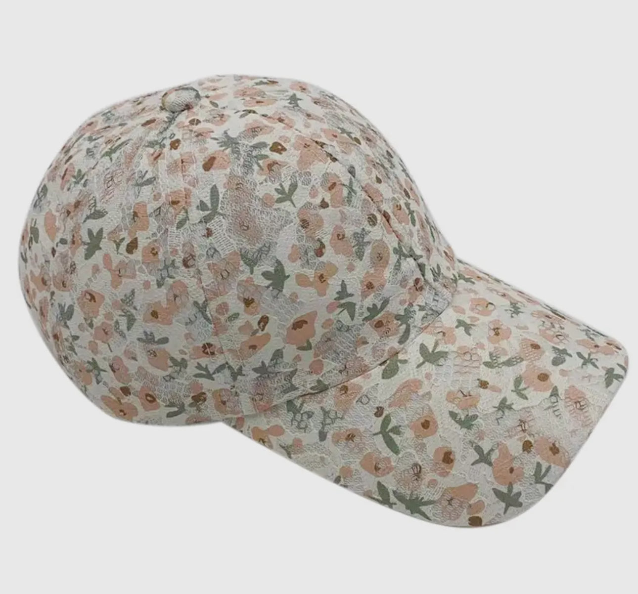 Baseball cap lacey floral print