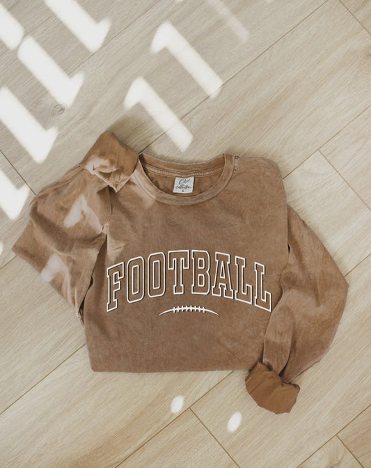 Football puff mineral washed long sleeve