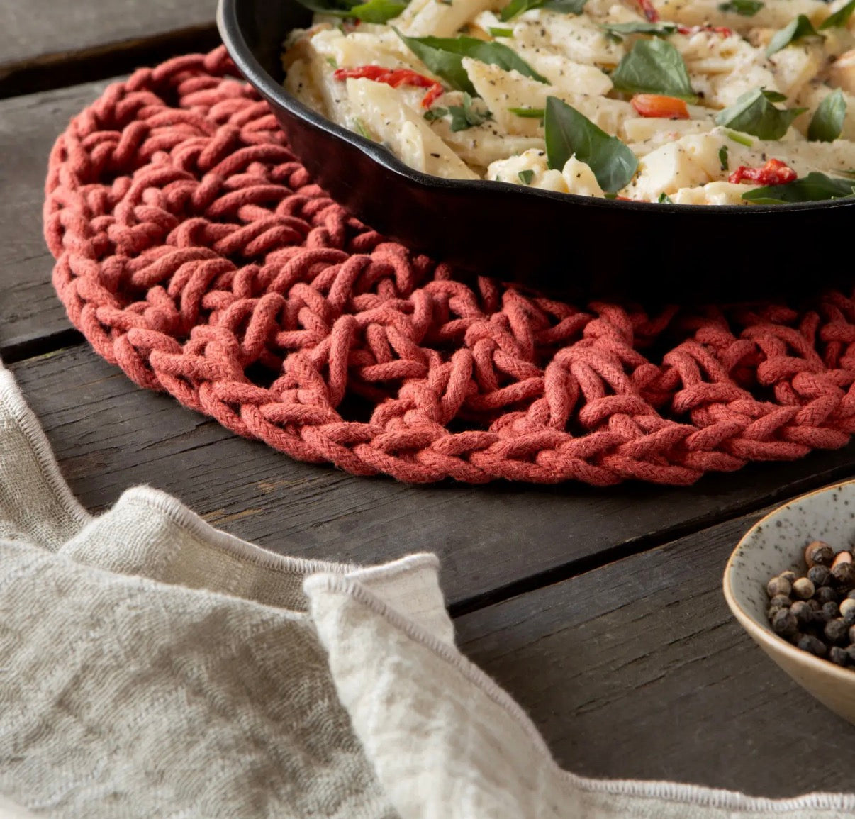 Knotted trivet (various colors)
