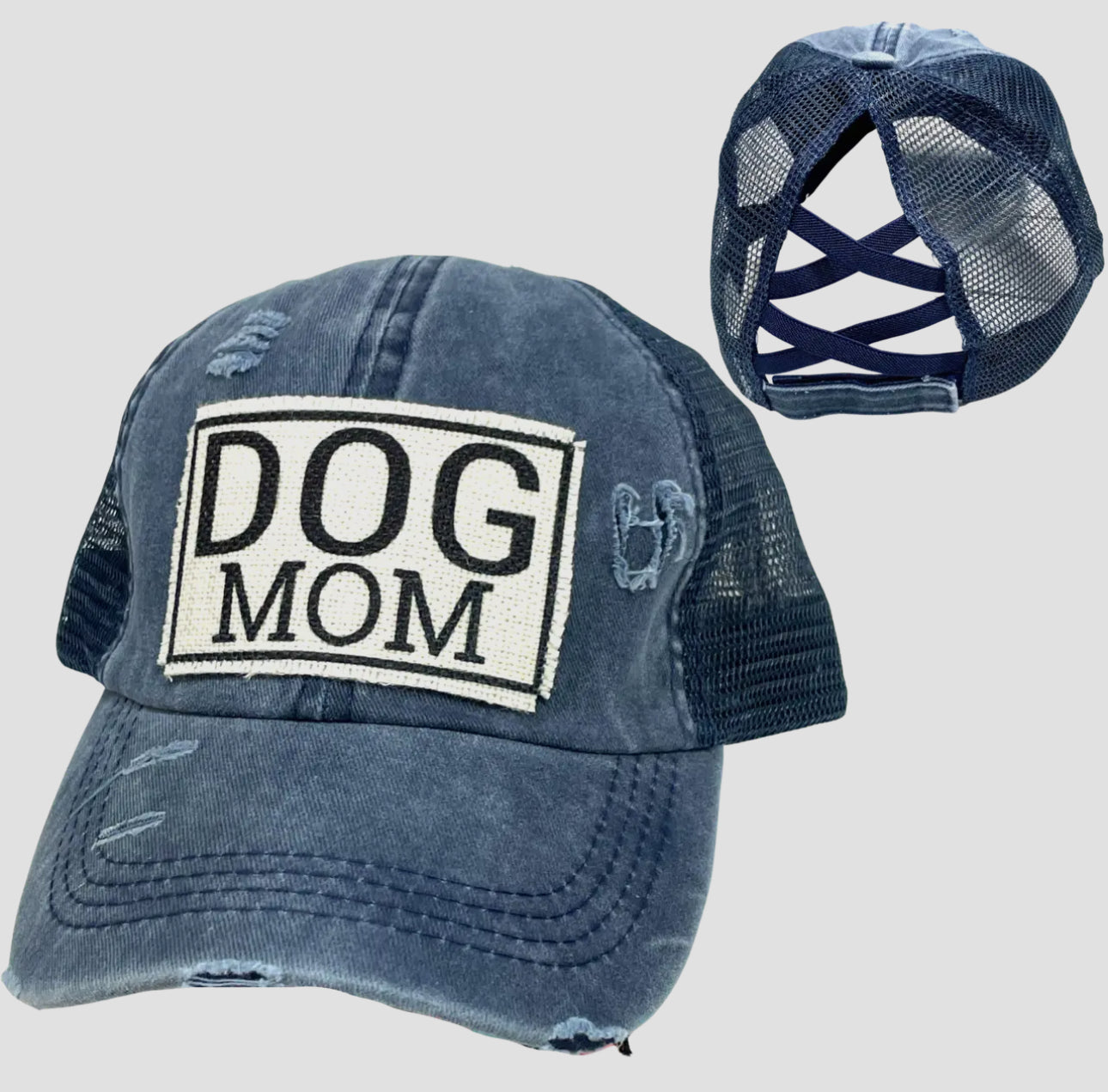 Dog mom ponytail hat (various)