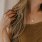 Floral stamped disc necklace