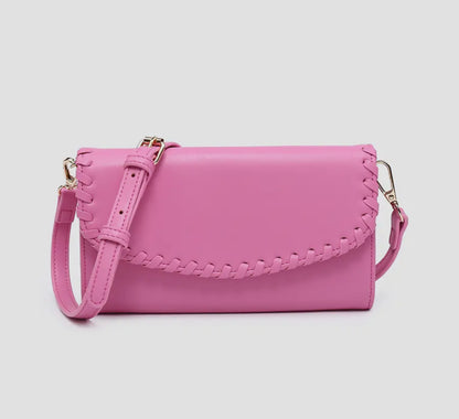 Whipstitch crossbody wallet (various)