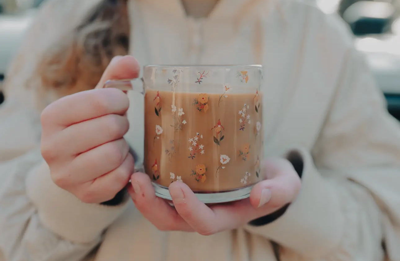 Wildflower glass mug