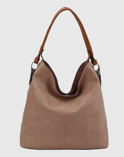 Faux leather slouch tote bag
