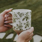 Floral stoneware coffee mug (various)