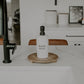 Stoneware soap dispenser and dish