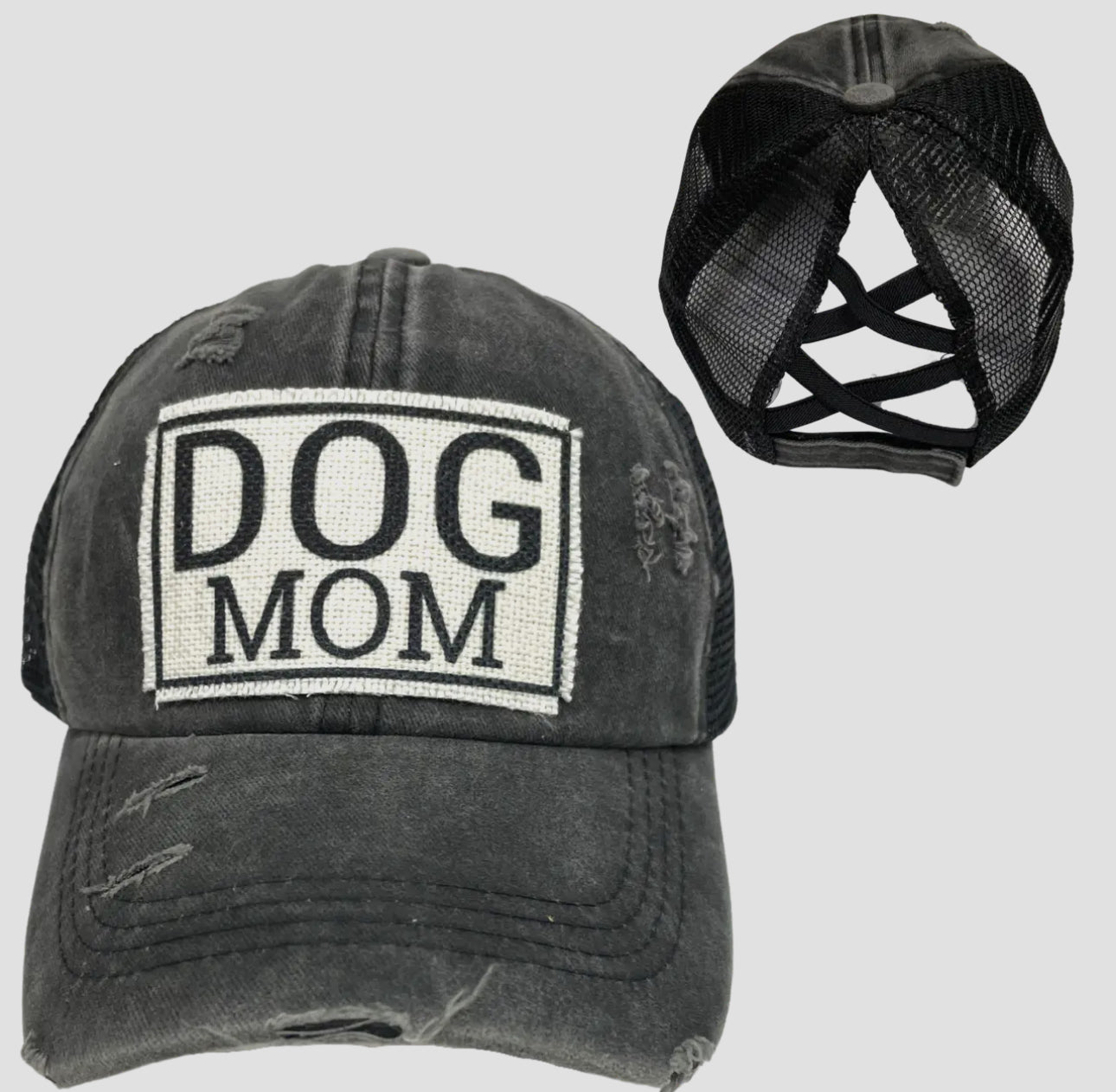 Dog mom ponytail hat (various)