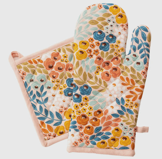 Oven mitt + pot holder set (various)