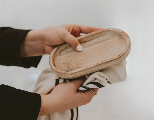 Rustic wood tray small