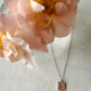 Floral stamped rectangle disc necklace