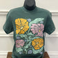Summer abstract floral vintage tee