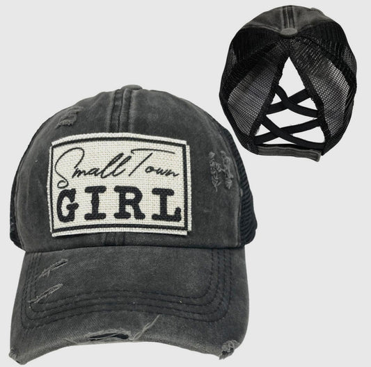 Small town girl ponytail hat