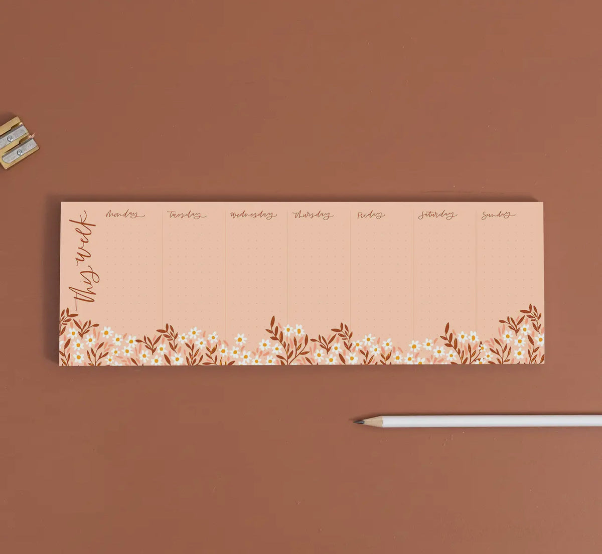 Pink Daisy weekly notepad
