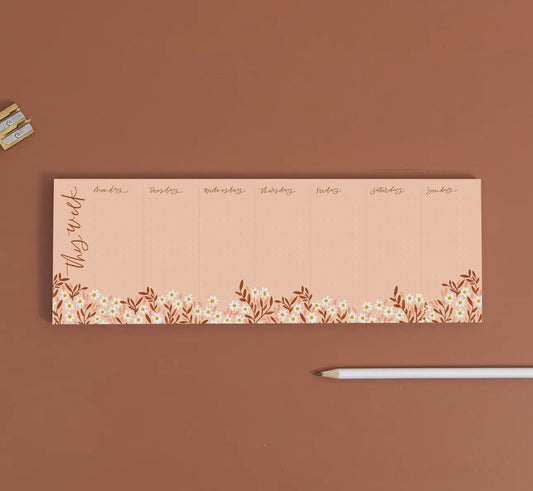 Pink Daisy weekly notepad