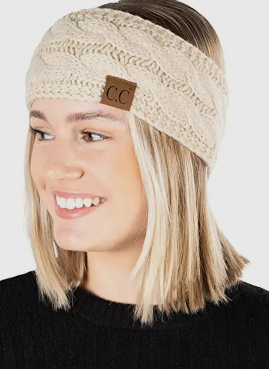 Beige winter headband